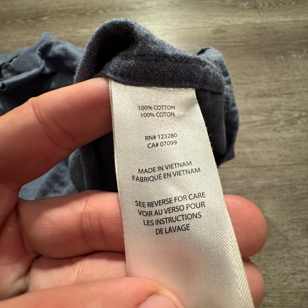 TravisMathew Flannel Shirt Mens XL Blue Cotton Workwear Outdoors Heritage Preppy - Picture 5 of 9